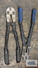Two sets of light duty bolt cutters