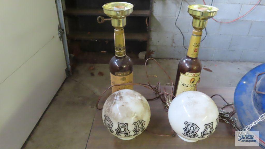 Pair of whiskey and bourbon bar lamps