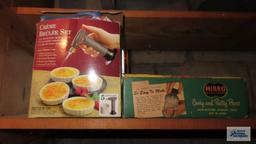 Creme Brulee set and vintage Mirro...cookie and pastry press