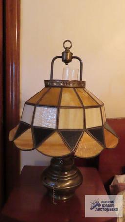 Lamp with Leaded glass type shade