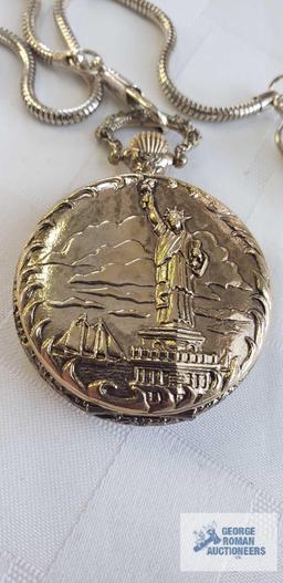Limited edition commemorative Statue of Liberty pocket watch with certificate of authenticity