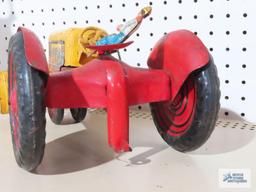 1950s Marx tin tractor with plow and driver