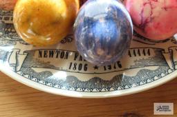 Newton Falls plate with marble/alabaster eggs