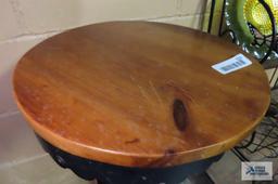 Cast iron wood top occasional table