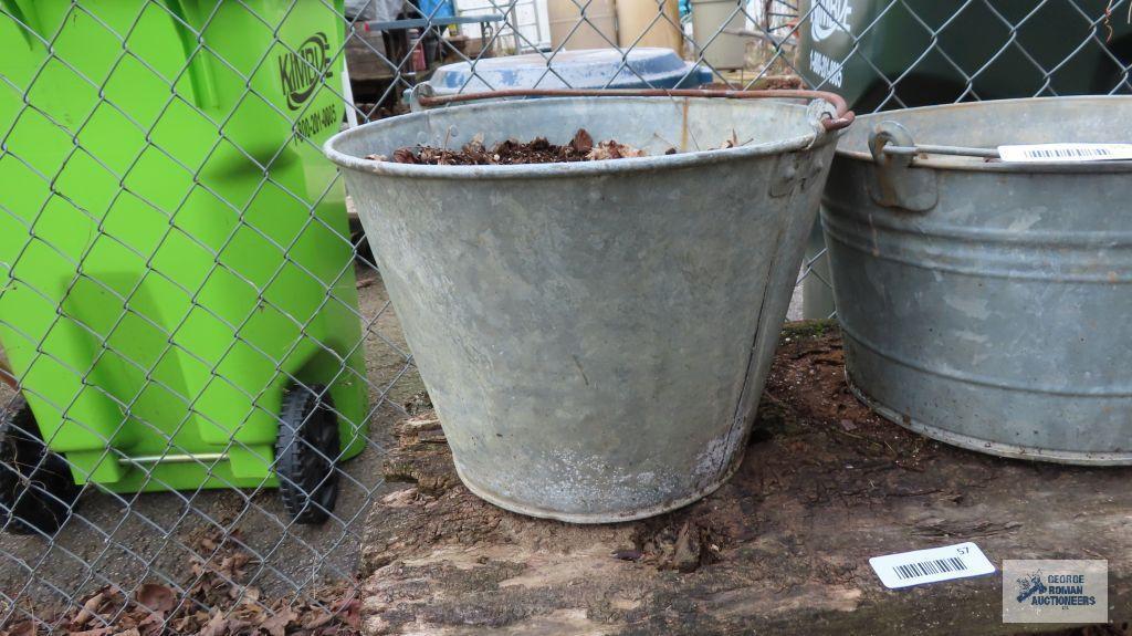 Galvanized buckets, must take contents
