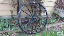 Large black wagon wheel