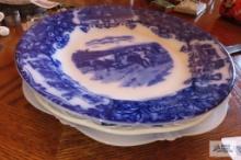 decorative plates made in England and vintage milk glass cookie plate
