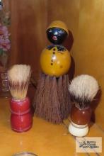 vintage shaving brushes and black Americana brush
