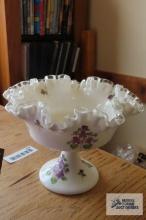 Hand painted fluted compote
