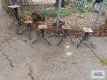 Heavy duty steel chair bases and table