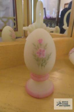 Fenton basket and hand-painted eggs