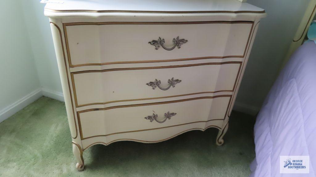French Provincial chest with hutch top by Dixie
