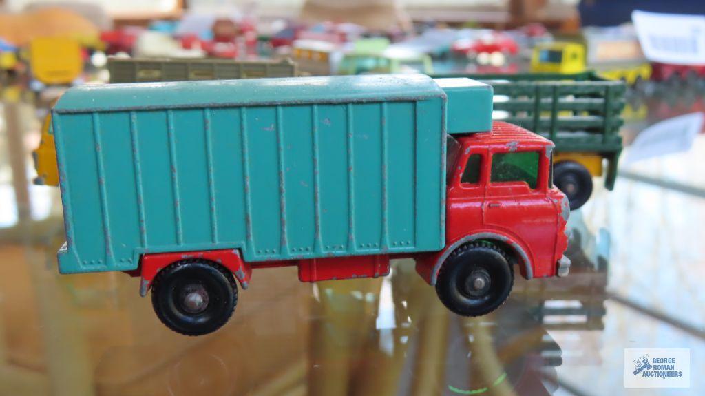 Three trucks made in England by Lesney