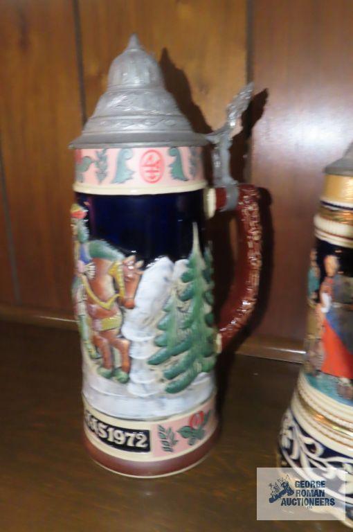 lot of three steins. one is limited edition 1972 Christmas and the other two are made in Germany