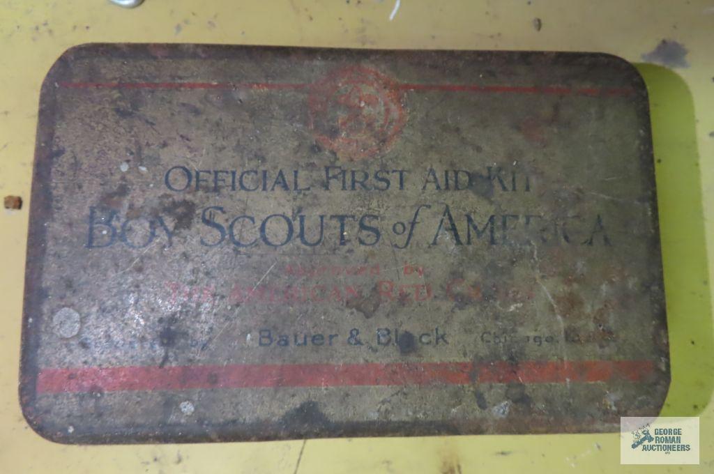 Boy Scouts of America vintage metal first aid kit tin