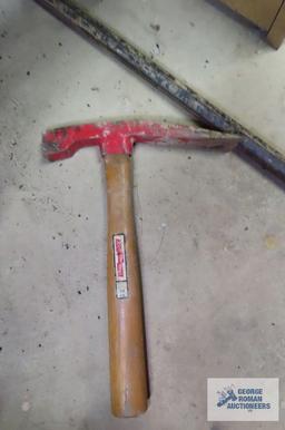 sledgehammer, channel lock specialty hammer and pry bar