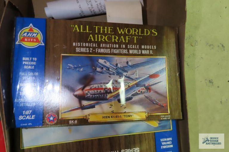 lot of model pieces and new AHM aircraft model