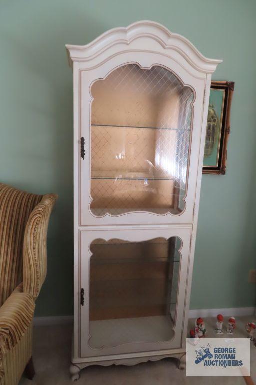 French provincial style curio cabinet