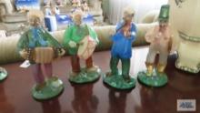 Four made in Czechoslovakia hand made...crystal band member figurines