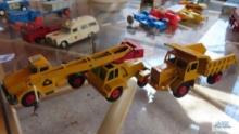 dump truck, crane, and pipe truck, king size, made in England by Lesney