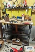 workbench with pegboard top. tools not included. in basement