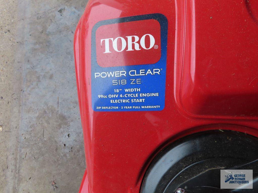 Toro power clear, model 518ZE, 18 inch, 4 cycle snowblower with electric start
