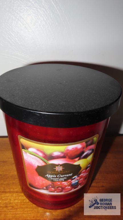 Apple currant candle, home sweet home candle warmer, and fall decorative candle holder