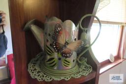 butterfly watering can and bird candle holder