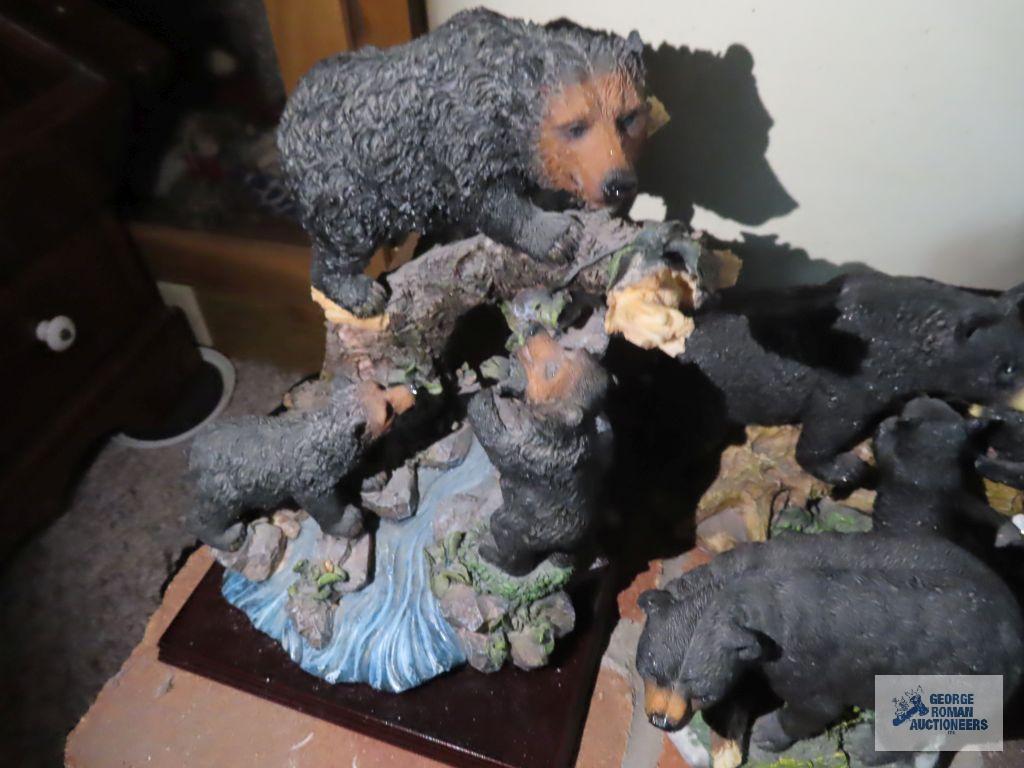 Bear figurines, picture holder, and candle holder