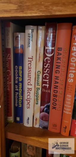 cookbooks on first shelf of bookcase
