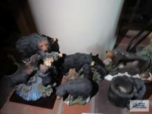 Bear figurines, picture holder, and candle holder