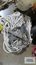 Lot of rope with large pulley