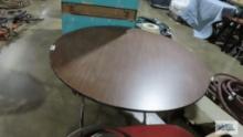 Round wooden folding table