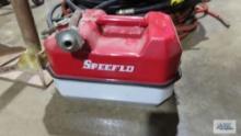 Speedflo emergency roadside gas can with tool storage