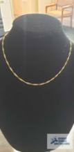 Gold colored twist chain, marked 14KT Italy, approximate total weight is 4.74 G