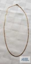 Gold colored herringbone...necklace, marked 14K, approximate total weight is 3.64 G