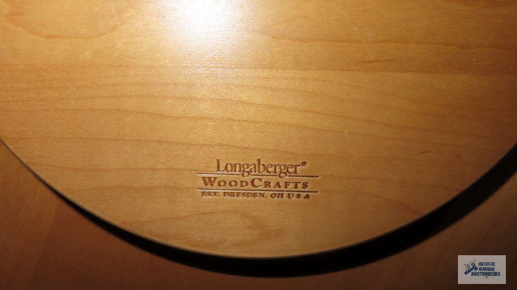 Longaberger...Pottery lazy susan vegetable plate and spreader