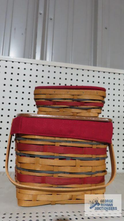 Longaberger 2007 red and blue striped baskets