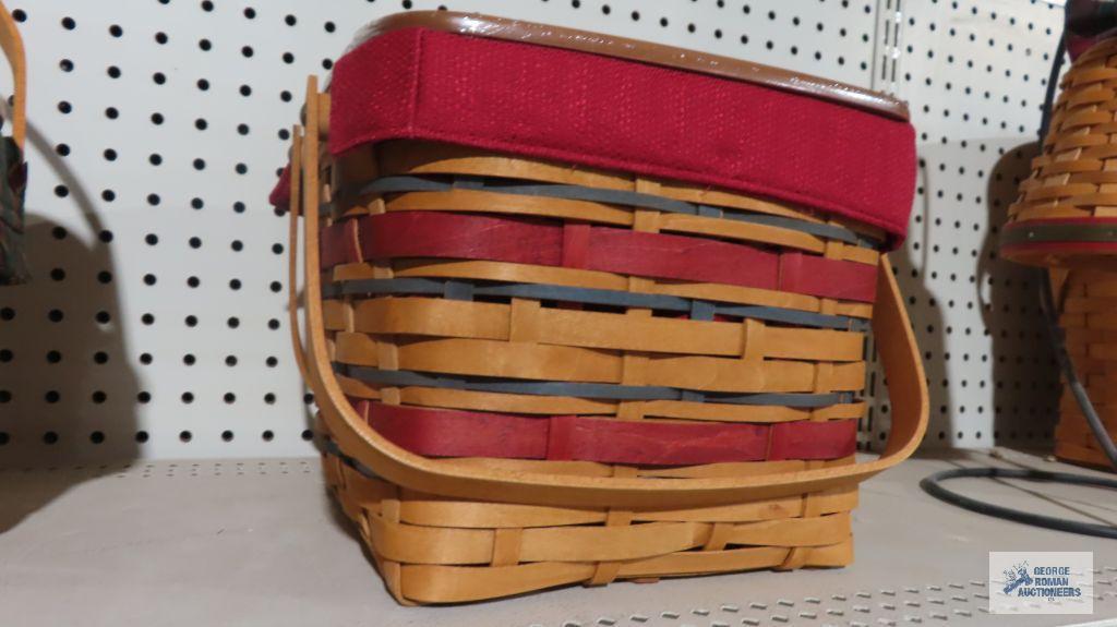 Longaberger 2007 red and blue striped baskets