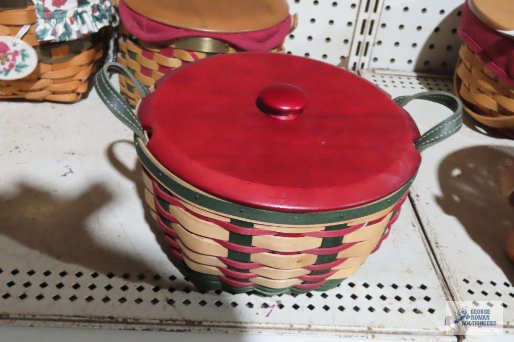 Longaberger basket with plastic storage container