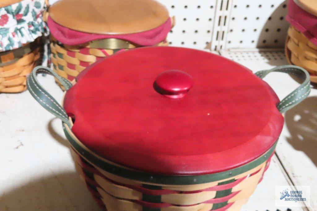 Longaberger basket with plastic storage container
