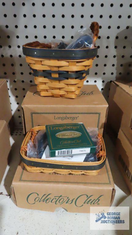 Longaberger...1999 and 2002 renewal baskets and five-year charter member lapel pin