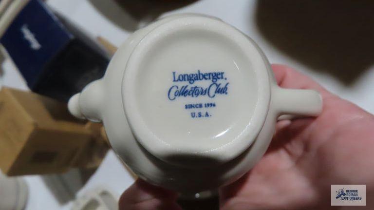 Longaberger miniature...China,...including plate, tea set, bakeware