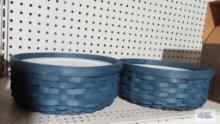 Longaberger (2) 2007...blue baskets...with...storage containers