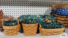 Longaberger 1988, 1996, 1997, and 1998 floral baskets