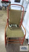 Vintage bentwood frame woven seat and back rocking chair