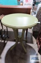 Painted green pedestal table