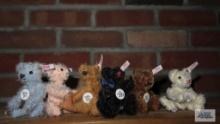 Six Steiff miniature bears