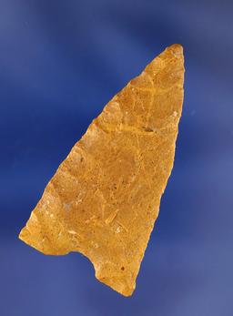 Nicely styled 2" Arrowhead with good flaking. Found in Las Animas Co., Colorado by Joella and Robert