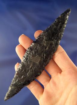 Large 6 1/8" translucent Obsidian Bi Pointed Knife found in Oregon.